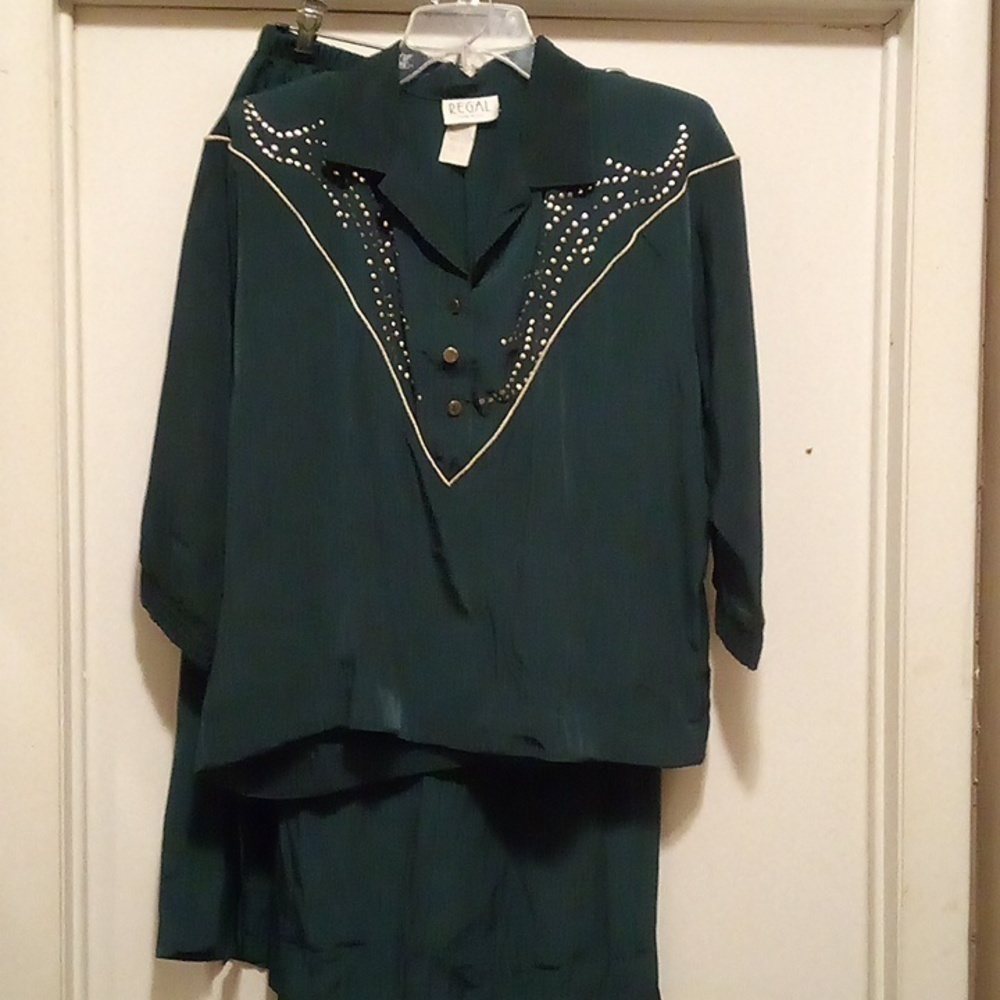 Vintage Regal Studded 2Pc Skirt Set - Size S